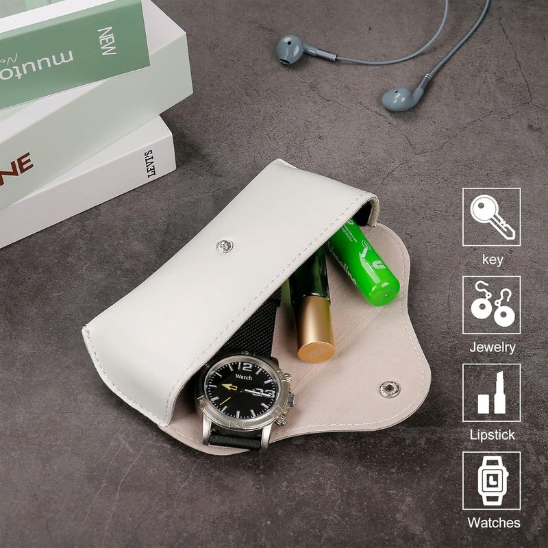 LogHog Portable Leather Glasses Case,Flexible Sunglasses Pouch Slim Case for Women Men Horizontal Eyeglass Case - Image 4